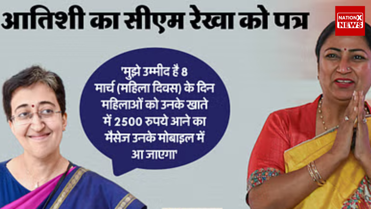 2500 रुपये का मैसेज आएगा 8 मार्च को याद है न हमें उम्मीद है आतिशी जी ने सीएम रेखा को पत्र लिख याद दिलाया PM का वादा