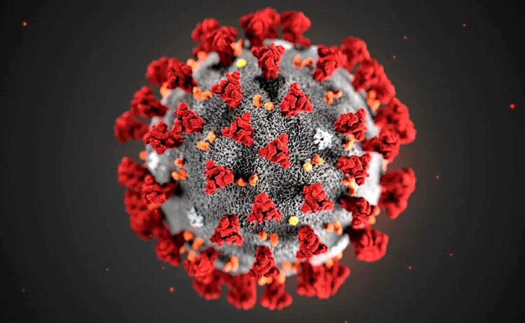 covid-19 virus close-up for coronavirus news article